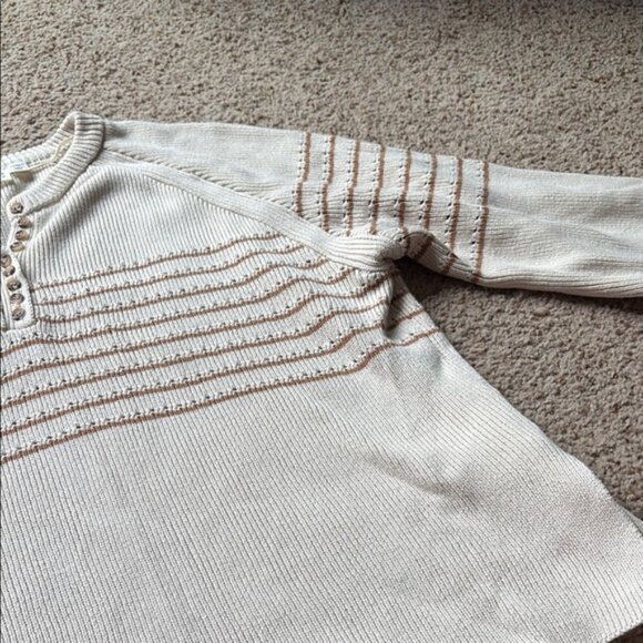 Atelier Reve Cream and Tan Womens sweater size L - Picture 6 of 6